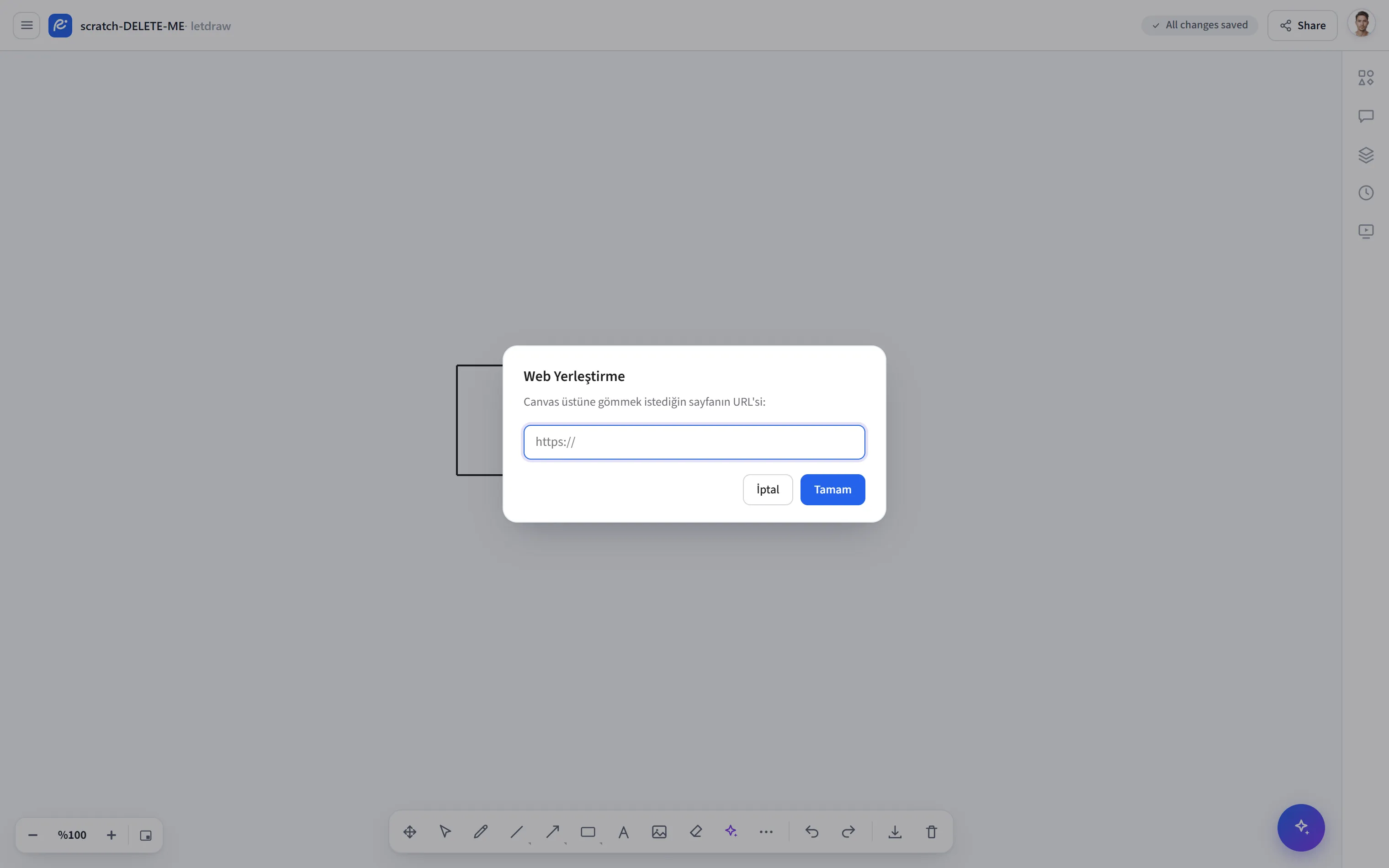 Web Gömme: URL giriş kutusu
